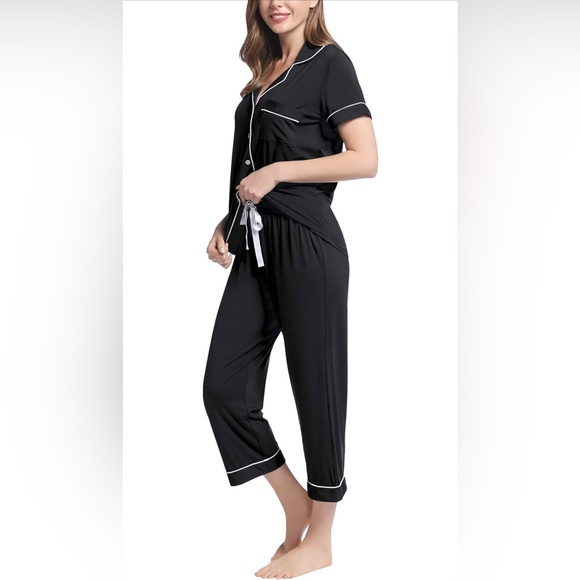 NWT Pajama Set for Women Soft Capri Button Up Cooling Pjs Set/Size XXL - Picture 2 of 7